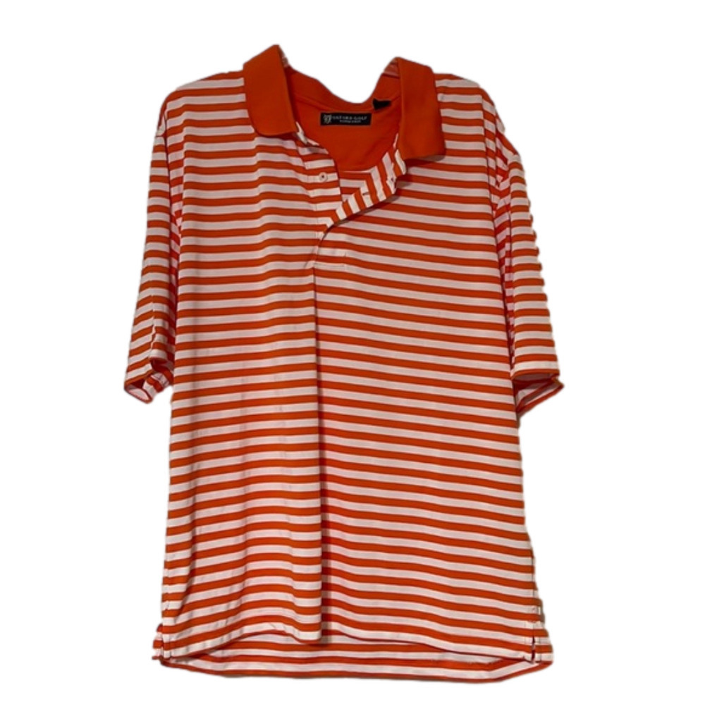 Men’s Oxford Golf striped polo XXL